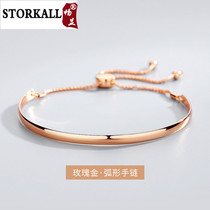 Bracelet female sterling silver Japanese and Korean temperament ins niche design Rose gold hand jewelry Simple tide student best friend bracelet