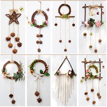 Creative light luxury ornaments barber shop pendants hanging house style products dried flowers hanging wall Net red ornaments bedroom decoration