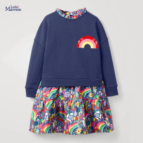 Little maven childrens clothing new style girl dress print long sleeve childrens dress