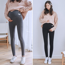 Maternity pants Autumn and winter leggings High waist cross cotton belly pants Winter wear autumn and winter velvet nine-point pants