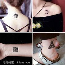 50 dark black moon flower arm tattoo stickers Waterproof men and women lasting tide small pattern arm ankle finger back