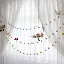 Party birthday teacher wedding decoration ins Nordic decorative hair ball string hanging ornaments party photo arrangement supplies