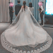 Bridal wedding veil super long new Korean luxury shawl Korean shoulder trailing veil wedding dress new soft yarn