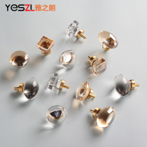 Crystal Handle Wardrobe Door Pigeon Yolk Copper Children Room Drawers Pure Copper Bed Head Cabinet Light Lavish Cabinet Door Handle