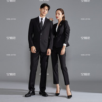Flight Attendant Van Black Professional Suit Suit Woman Autumn Winter Temperament High-end Business Sales Department Workwear Positive Dress