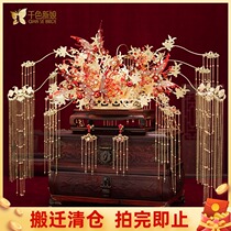Bridal show and headwear 2021 new atmosphere light and luxurious Chinese red Fengguan wedding out of the attic Jinyuan