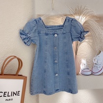 Amoy childrens clothingAmoygirls summer western style denim dress