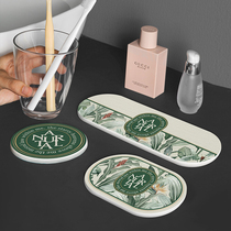 Nordic luxury bathroom diatom mud absorbent mat toilet toilet quick-drying sink desktop non-slip mat