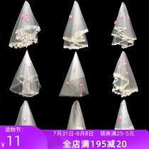 Wedding veil female bride veil headdress super fairy simple short photo Forest retro new Korean wedding gift