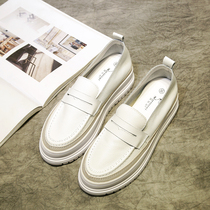 Single shoe woman Summer 2021 Fall new interior heightening small white shoes One foot pedal thick bottom sloth shoes pine pastry Foot shoes