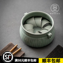 Conservative Japanese-style tea wash large extra large teacup wash pot wash ceramic tea set accessories pen wash Jianshui