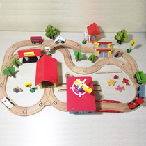 Puzzle 69 Scenarios Mock Train Tracks Children Puzzle Fishing Diy Assembled Wooden Toys
