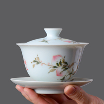 Wu Jin ancient mud hand-painted Cup Cup glaze color single kung fu tea bowl large three bowl tea set