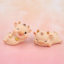 M creative cute cute cow baby resin cake decoration Home living room cabinet jewelry Car decoration gift