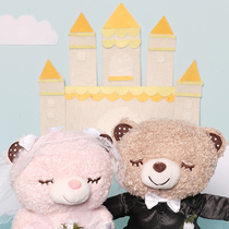 New LIIVHEART Plush Paparazzi Doll Wedding Dress Rive Bear Pair Dress Wedding Newlywed Press Bed Doll Gift