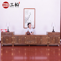 Chicken winged Wood Chinese TV cabinet simple living room bedroom mahogany TV cabinet combination antique solid wood TV cabinet