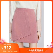 Lily new womens cashmere double-sided skirt pencil skirt deconstructed slim skirt 6937KK