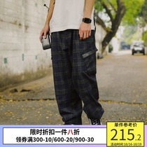 PSO Brand can be legged overalls mens straight loose lattice pants 2020 Spring Tide Brand casual trousers