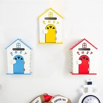 House wall-mounted wooden mailbox school kindergarten letter box opinion box idyllic painting convenient storage box