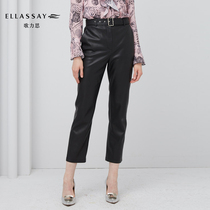 (the same model in the shopping mall) ELLASSAY Goliath autumn and winter new slim velvet leather pants