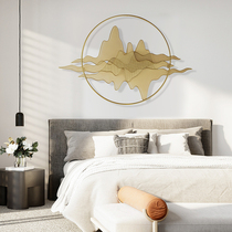 New Chinese style metal wall decoration iron three-dimensional fake mountain water shadow wall hanging hotel bedroom model room background wall decoration