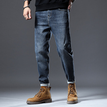 Jeans men 2021 new autumn and winter loose Haren pants autumn stretch small feet Tide brand long pants men