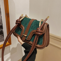 France Cone Koery genuine leather single shoulder bag with female autumn and winter 2022 new tide texture foreign air skew small square bag