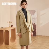 Rocoat 81 4% wool double face Coat Woman 2020 Winter Dress New Warm Medium Long Fur Coats 02681