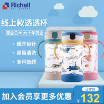 Richell Lichel Childrens Straw Water Cup Home Kindergarten Baby Water Cup Portable Drinking Cup