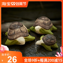 Solid Wood handmade wood carving ornaments sea turtle wood carving exquisite crafts living room ornaments home accessories