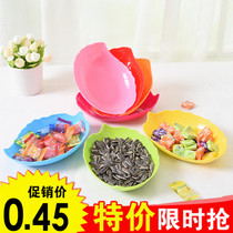 Fashion Creative Living Room Plastic Leaves Fruit Pan Leaf Shaped Dried Fruit Plate Snacks Candy Fruit Pan Melon Subpan
