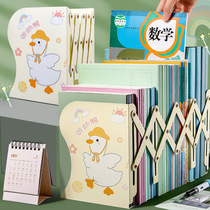 Retractable book stand desk student with book clip fixed book class desktop ins wind containing bookcase separegerei Barrier Creative book leaning on shelf Easy folding bookcase Bamboo Hat Desk Finishing Line