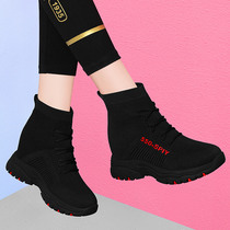 Inner womens shoes plus velvet socks boots 2021 new socks shoes middle tube womens boots casual short boots autumn and winter