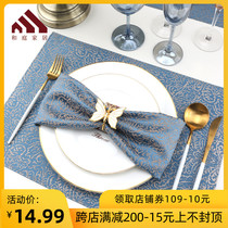 Hotel mouth cloth West restaurant napkin cloth scarf model room decoration cloth table fabric club square towel blue cup cloth