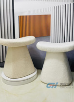 Nordic modern minimalist designer lamb wool stool door changing shoe stool porch low stool personality sitting pier dressing stool