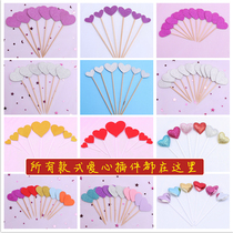 Cake Cardiovisual Mus plugin small love black gold plug-in dessert decorative decorative outlet Baking Net red