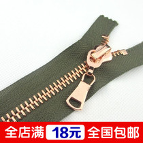 High quality 8 # metal copper zipper plated rose gold closed zipped zipper pull head set for zipped dress code DIY