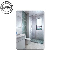  Frameless bathroom mirror Vanity mirror Wall-mounted mirror Bathroom mirror paste bath mirror makeup mirror Bathroom wall simple European style