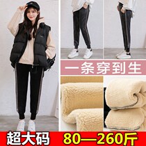 Winter Clothing Plus Thickening Pregnant Woman With Underpants Plus Hypertrophy Code Fat MM Loose Kharen Pants Tobelly Casual Pants 200 catty