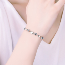 S999 pure silver loving shaped bracelet female Han version student hand ring sends girlfriend girlfriends best friend with her birthday present