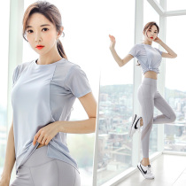 Yoga Suit Womens Summer Tennis Red Professional Sports Suit High-end Fashion Sexy Gym Short Sleeve Speed Dry Clothing Thin