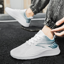 Sneaker Mens Summer Breathable Thin Net Face Small White Flying Loom Mesh Shoes Running Deodorant 100 Hitch Student Casual Boomer Shoes