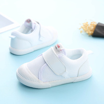 Small white shoes Girls children 1-3 years old 2 mesh breathable spring and autumn children toddler soft bottom non-slip male baby shoes