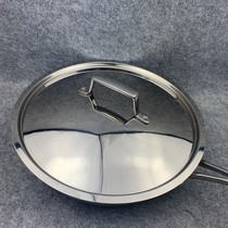 British original single 24CM stainless steel frying pan three-layer composite bottom induction cooker gas stove universal delivery lid