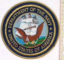 US Navy fan badge Velcro logo Large back sticker badge diameter 15 cm Full embroidery