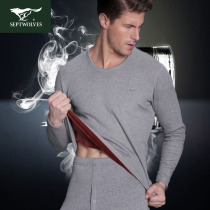 seven wolves men's warm underwear thickened fleece warmer men's autumn winter suit short fleece cold proof