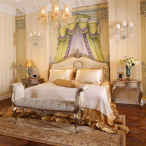 Isabella Solid Wood Large Bed Retro Romantic Reworked Villa Carved Silver Leaf Lococo Princess Bed Wedding Bed Furniture