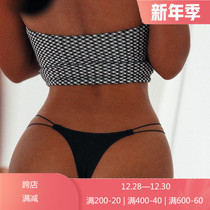 Fuffiger European and American sports sexy lace hollow womens underwear low waist cotton comfortable hip-shaped thong