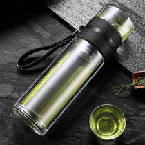 Tea water separation cup Tea cup Custom double-layer glass portable filter Handy creative mens and womens water cup Tea cup
