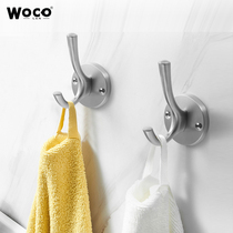 Modern simple black single hook clothes hook Nordic copper brushed living room wall wall coat hook row Hook row hook wardrobe hanging